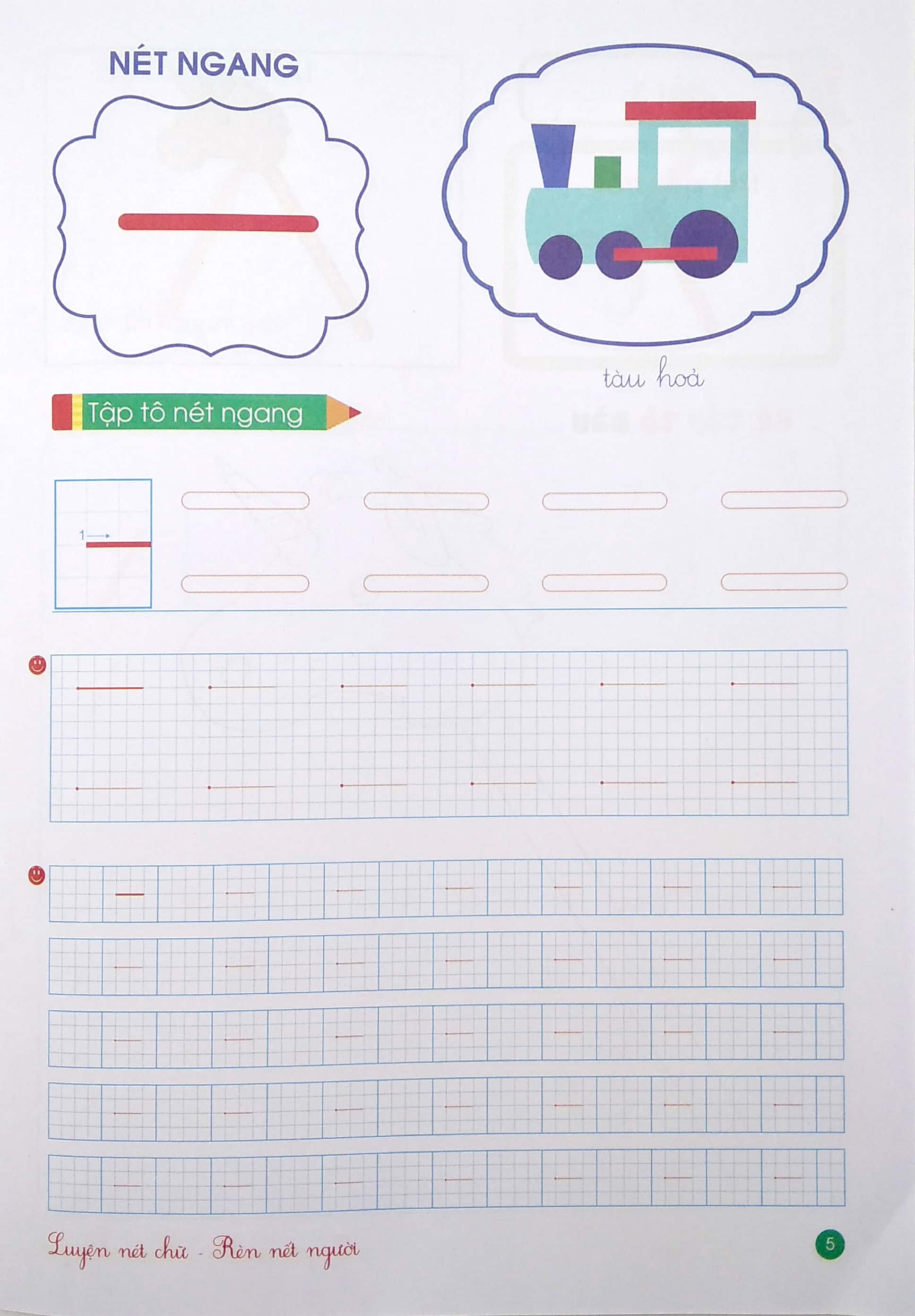 con chuẩn bị vào lớp 1 - bé tập tô các nét cơ bản