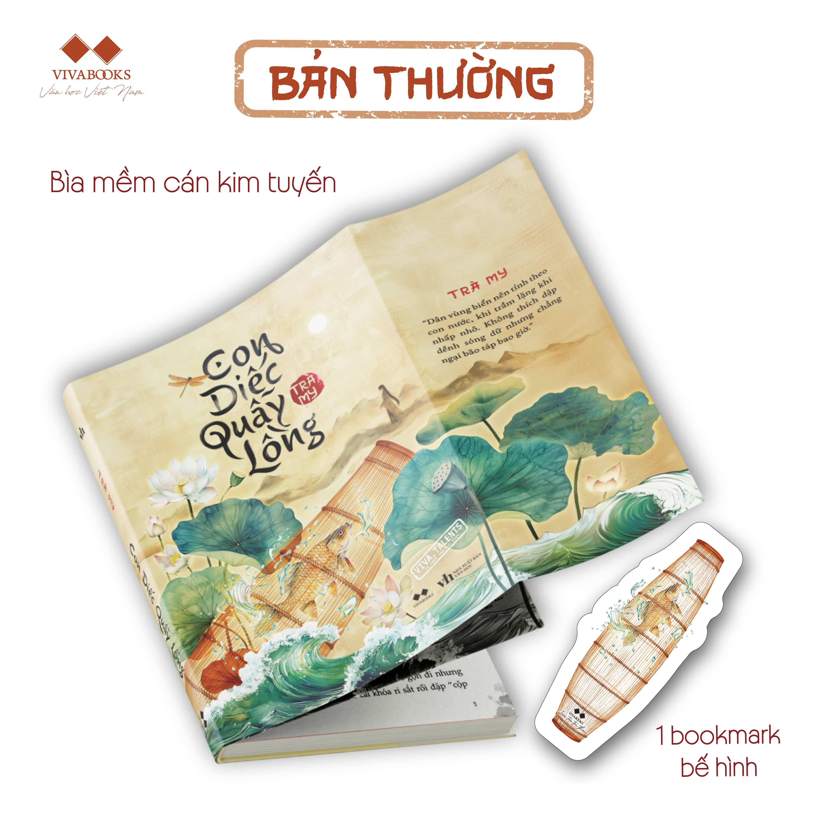 con diếc quẫy lồng - tặng kèm bookmark bồi bế hình