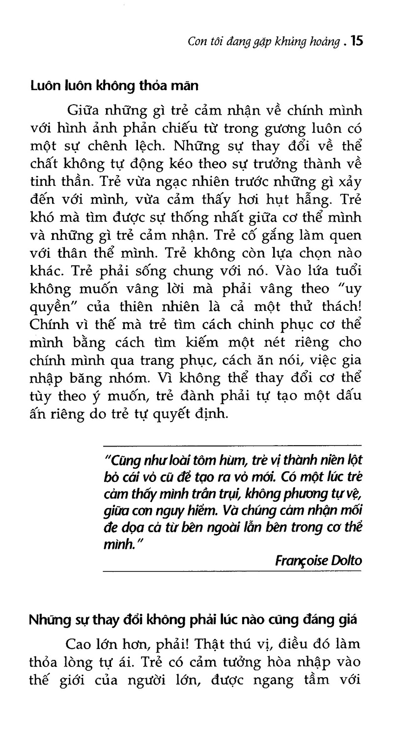 con tôi đang gặp khủng hoảng