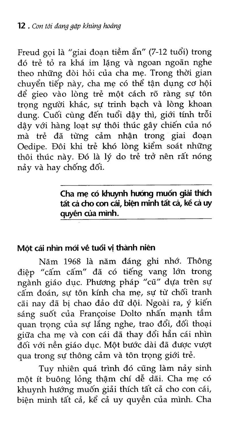 con tôi đang gặp khủng hoảng