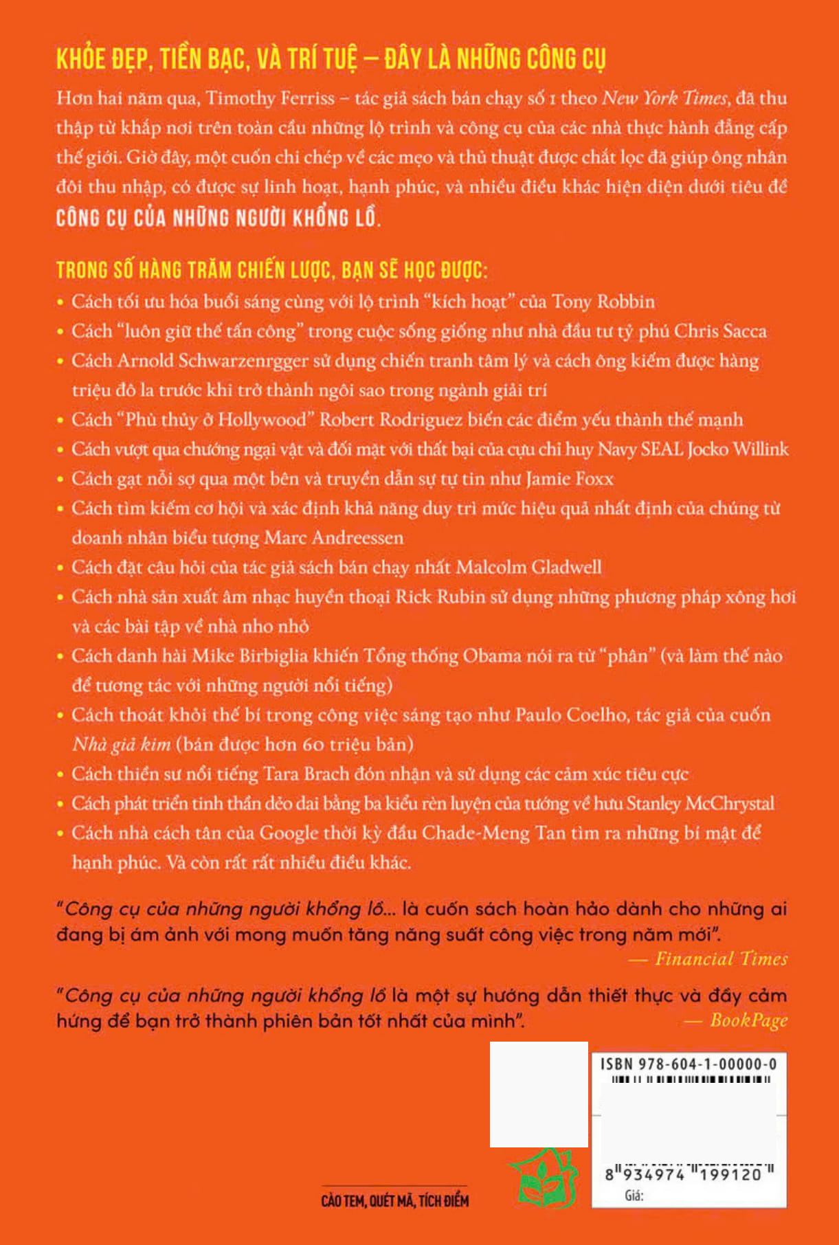 công cụ của những người khổng lồ - chiến lược, lộ trình, và thói quen của các tỷ phú, các thần tượng, và những nhà thực hành đẳng cấp thế giới