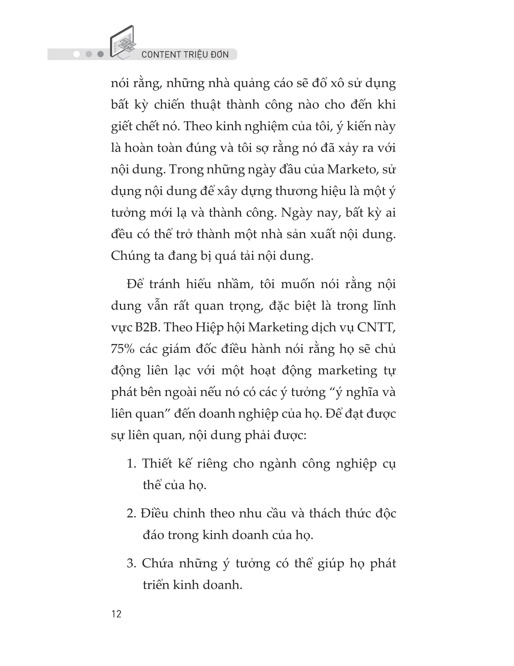 content triệu đơn