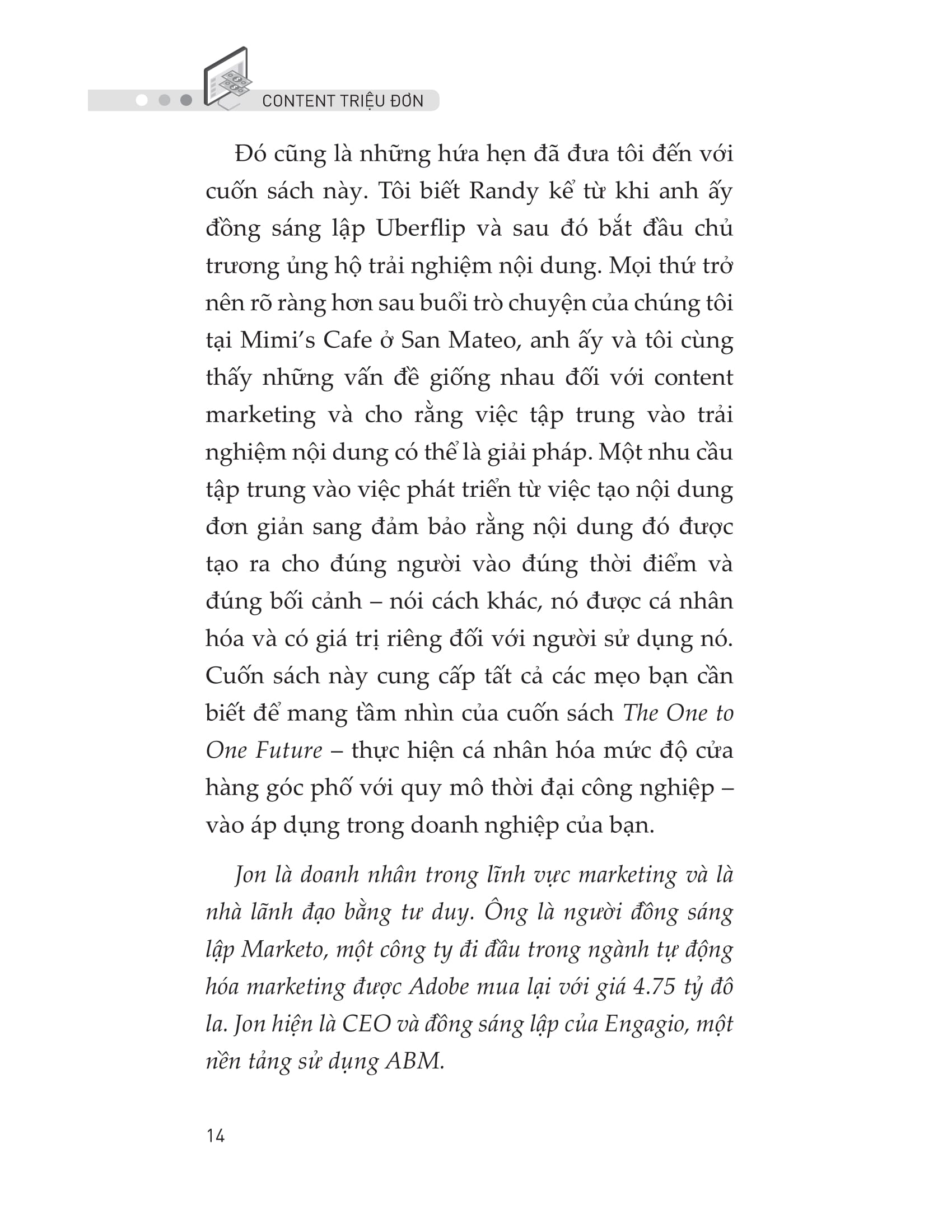 content triệu đơn