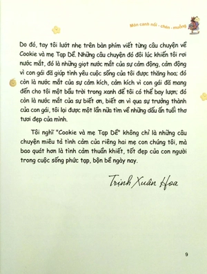 cookie và mẹ tạp dề - món canh nồi - chén - muỗng