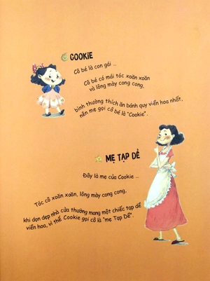 cookie và mẹ tạp dề - món canh nồi - chén - muỗng