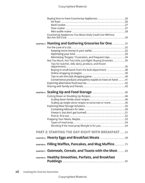 cooking for one for dummies