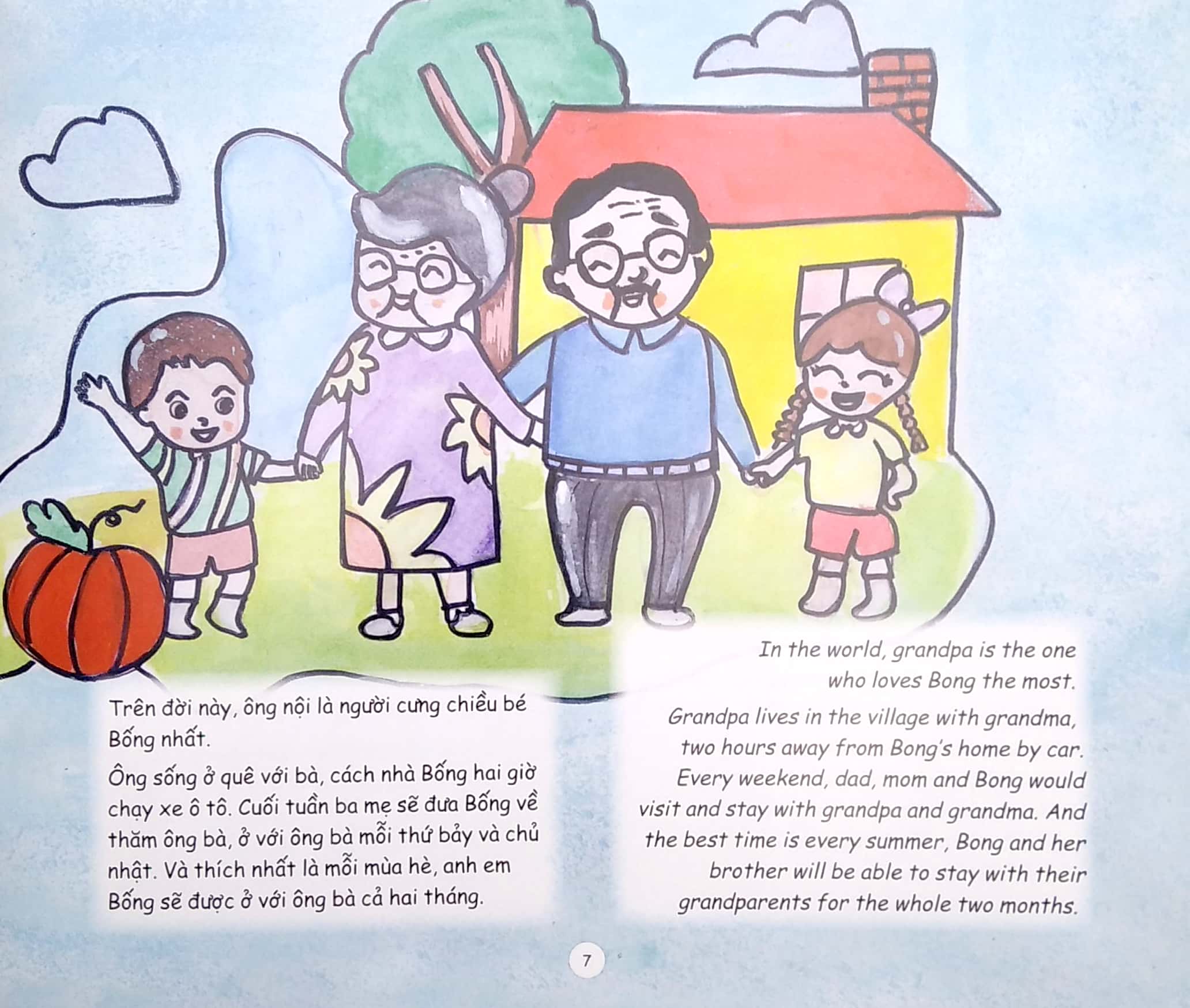 covid trong mắt trẻ thơ (song ngữ) - lồng đèn bí đỏ