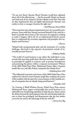 creating a world without poverty