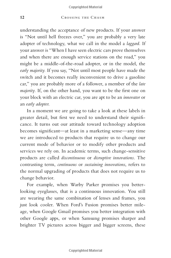 crossing the chasm, 3rd edition : marketing and selling disruptive products to mainstream customers