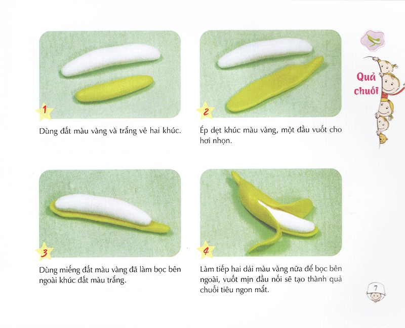 cùng bé chơi đất nặn - bé nặn hoa, quả, các món ăn ngon, những đồ vật thân quen (tuổi 3+)