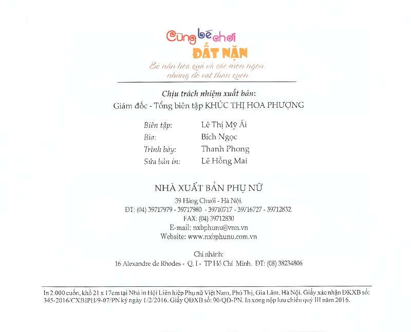 cùng bé chơi đất nặn - bé nặn hoa, quả, các món ăn ngon, những đồ vật thân quen (tuổi 3+)