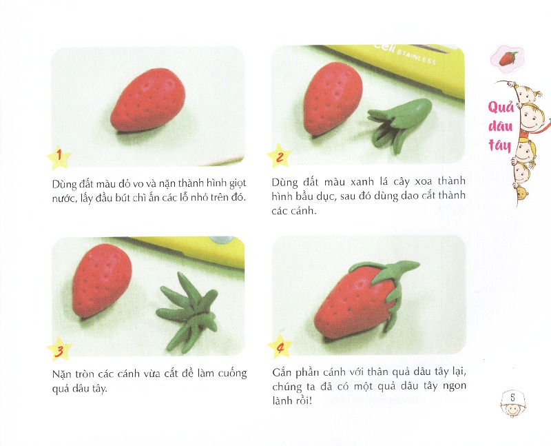 cùng bé chơi đất nặn - bé nặn hoa, quả, các món ăn ngon, những đồ vật thân quen (tuổi 3+)