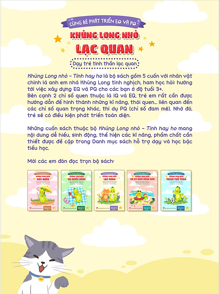 cùng bé phát triển eq và pq - khủng long nhỏ lạc quan - dạy trẻ tinh thần lạc quan