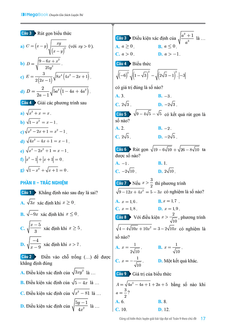 củng cố kiến thức luyện giải bài tập đại số toán 9