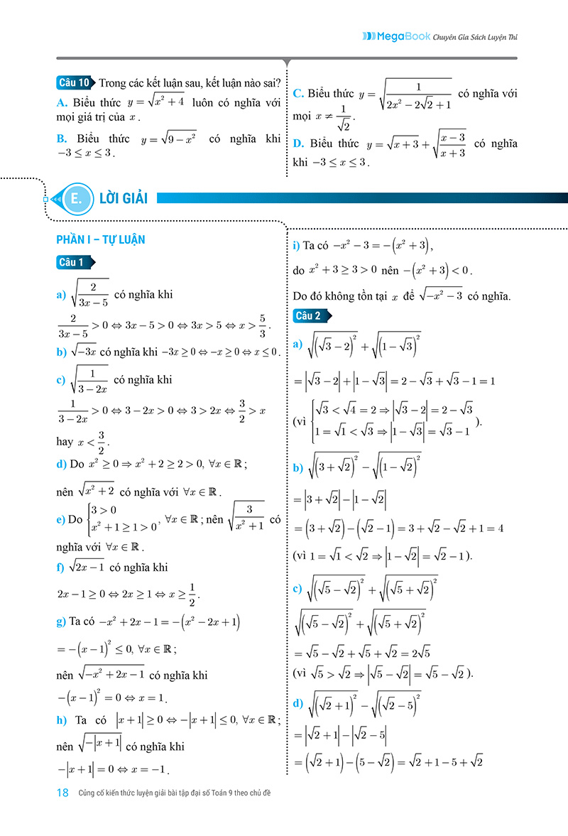 củng cố kiến thức luyện giải bài tập đại số toán 9