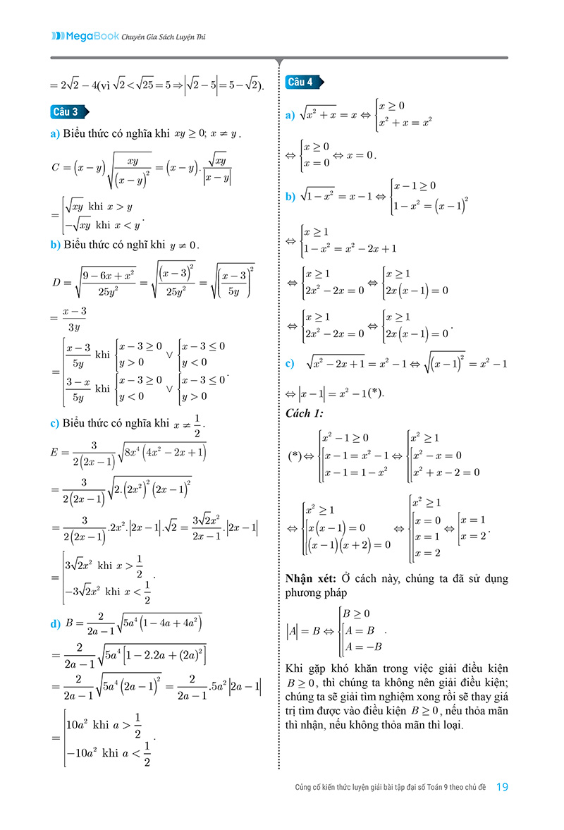 củng cố kiến thức luyện giải bài tập đại số toán 9