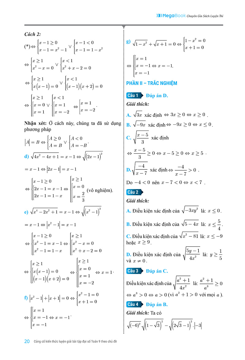 củng cố kiến thức luyện giải bài tập đại số toán 9
