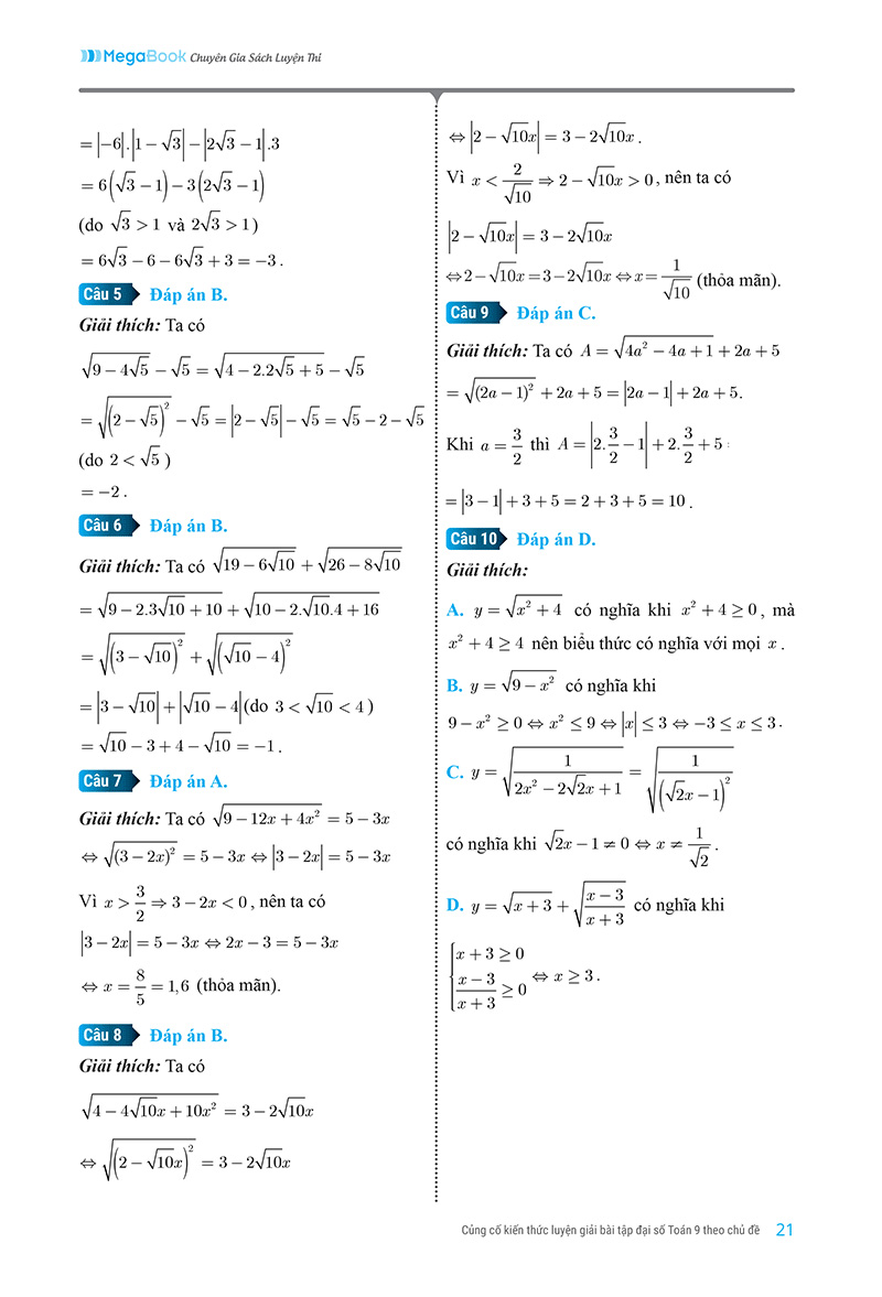 củng cố kiến thức luyện giải bài tập đại số toán 9
