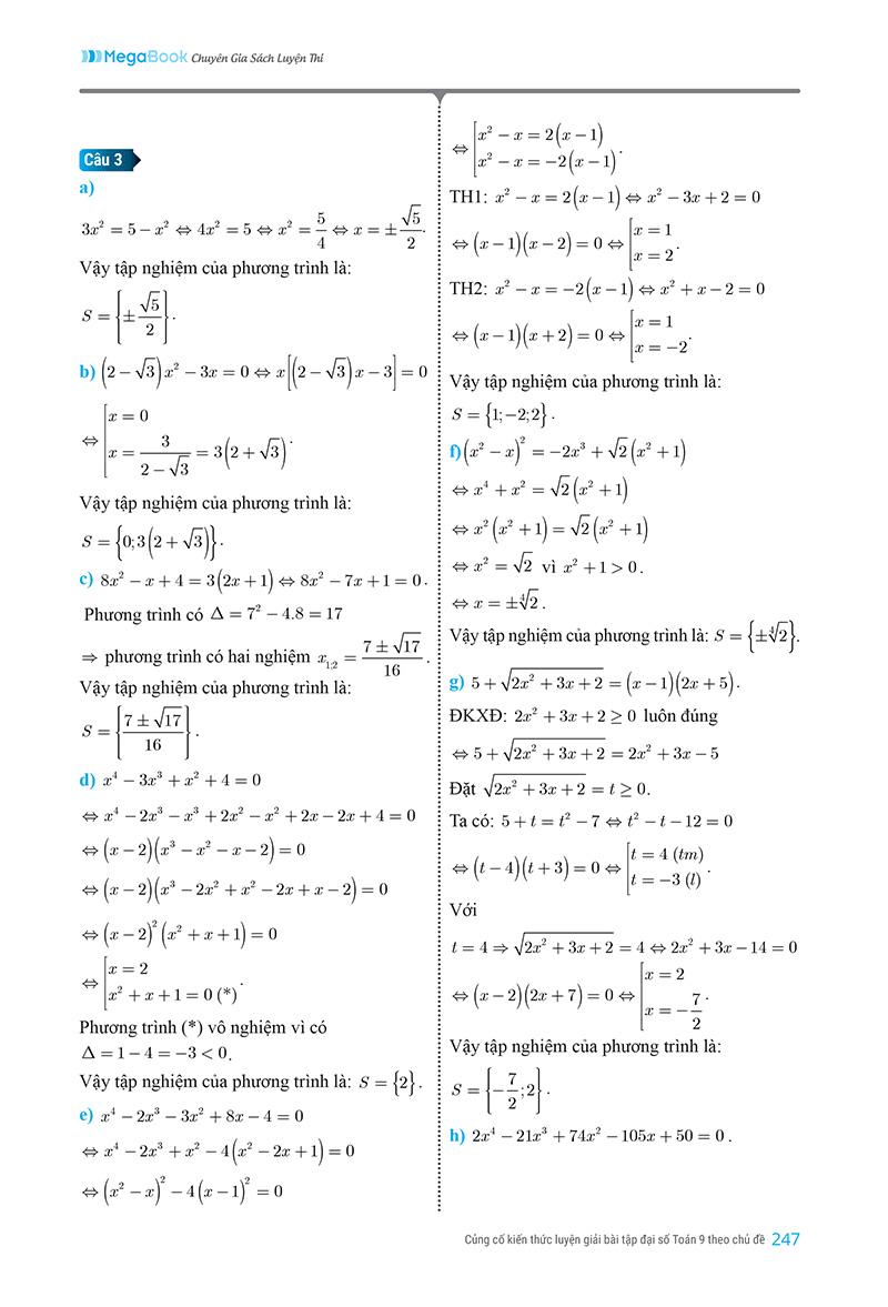 củng cố kiến thức luyện giải bài tập đại số toán 9