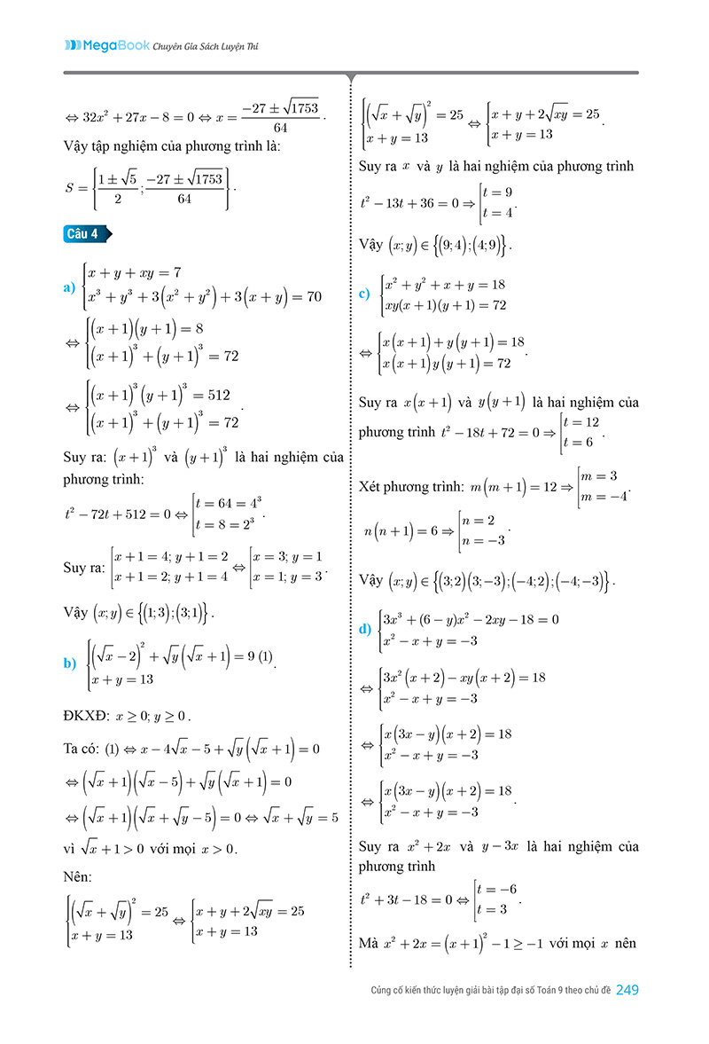 củng cố kiến thức luyện giải bài tập đại số toán 9