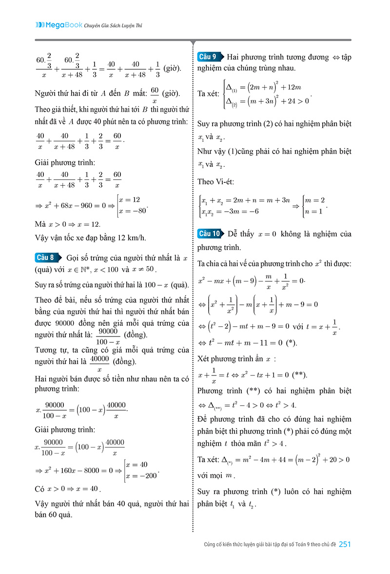 củng cố kiến thức luyện giải bài tập đại số toán 9