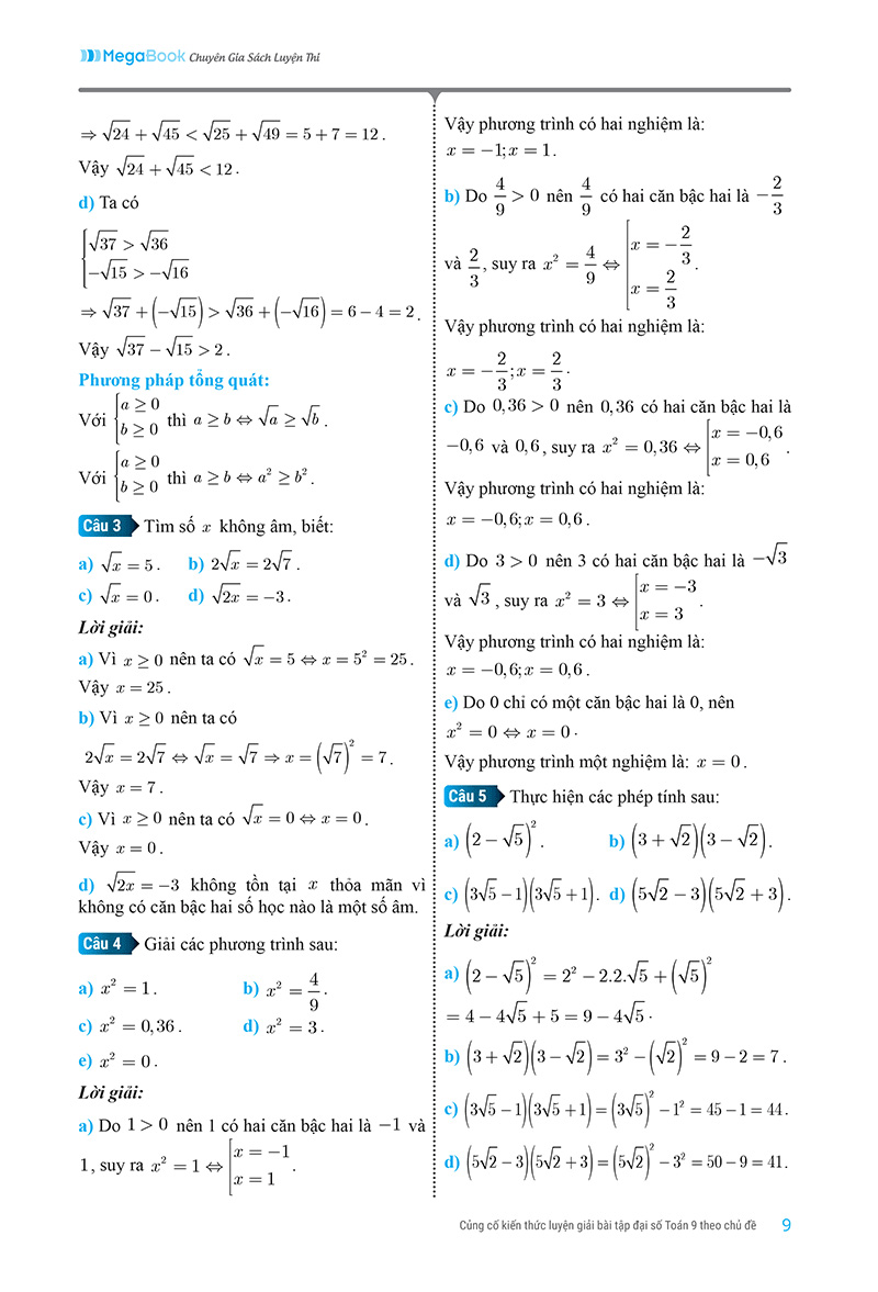 củng cố kiến thức luyện giải bài tập đại số toán 9
