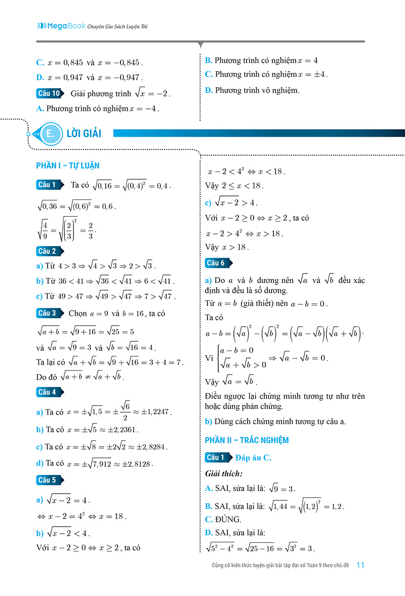 củng cố kiến thức luyện giải bài tập đại số toán 9