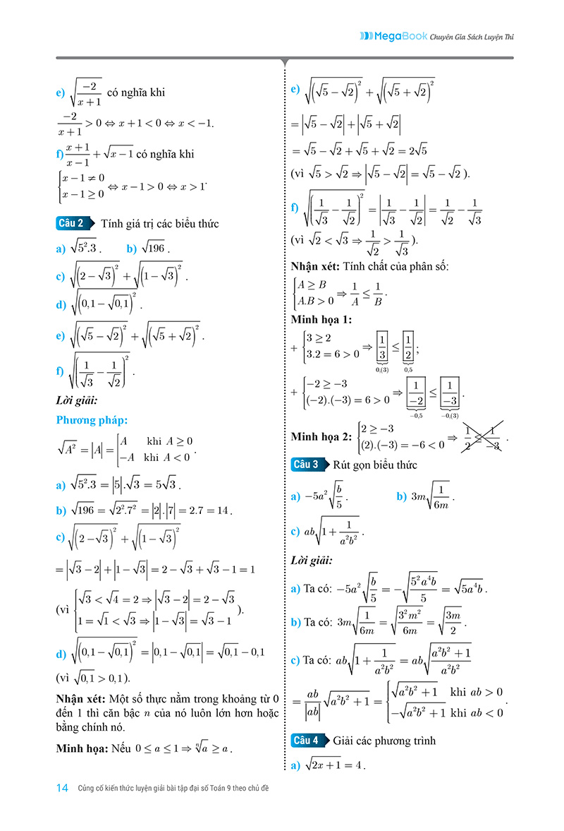 củng cố kiến thức luyện giải bài tập đại số toán 9