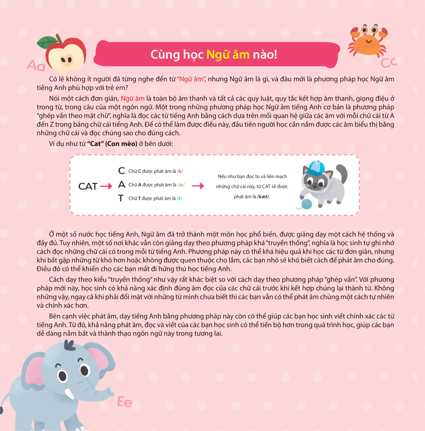 cùng con học ngữ âm tiếng anh qua 3 cấp độ - bảng chữ cái từ aa đến mm