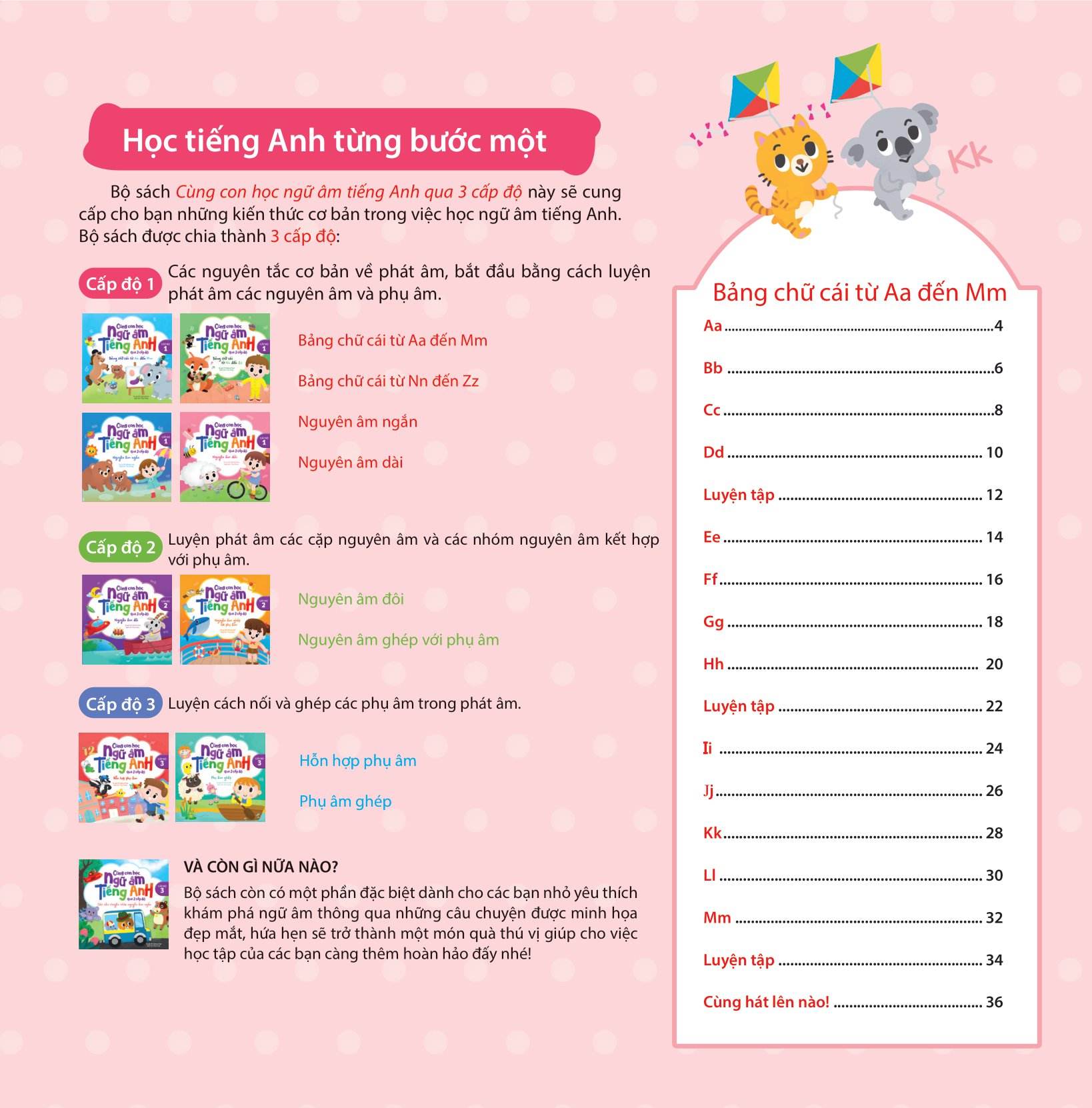 cùng con học ngữ âm tiếng anh qua 3 cấp độ - bảng chữ cái từ aa đến mm