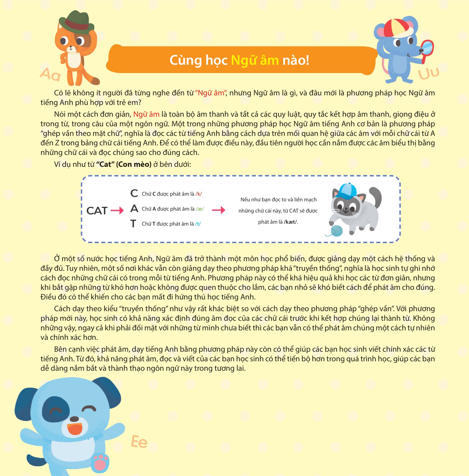 cùng con học ngữ âm tiếng anh qua 3 cấp độ - các câu chuyện chứa nguyên âm ngắn