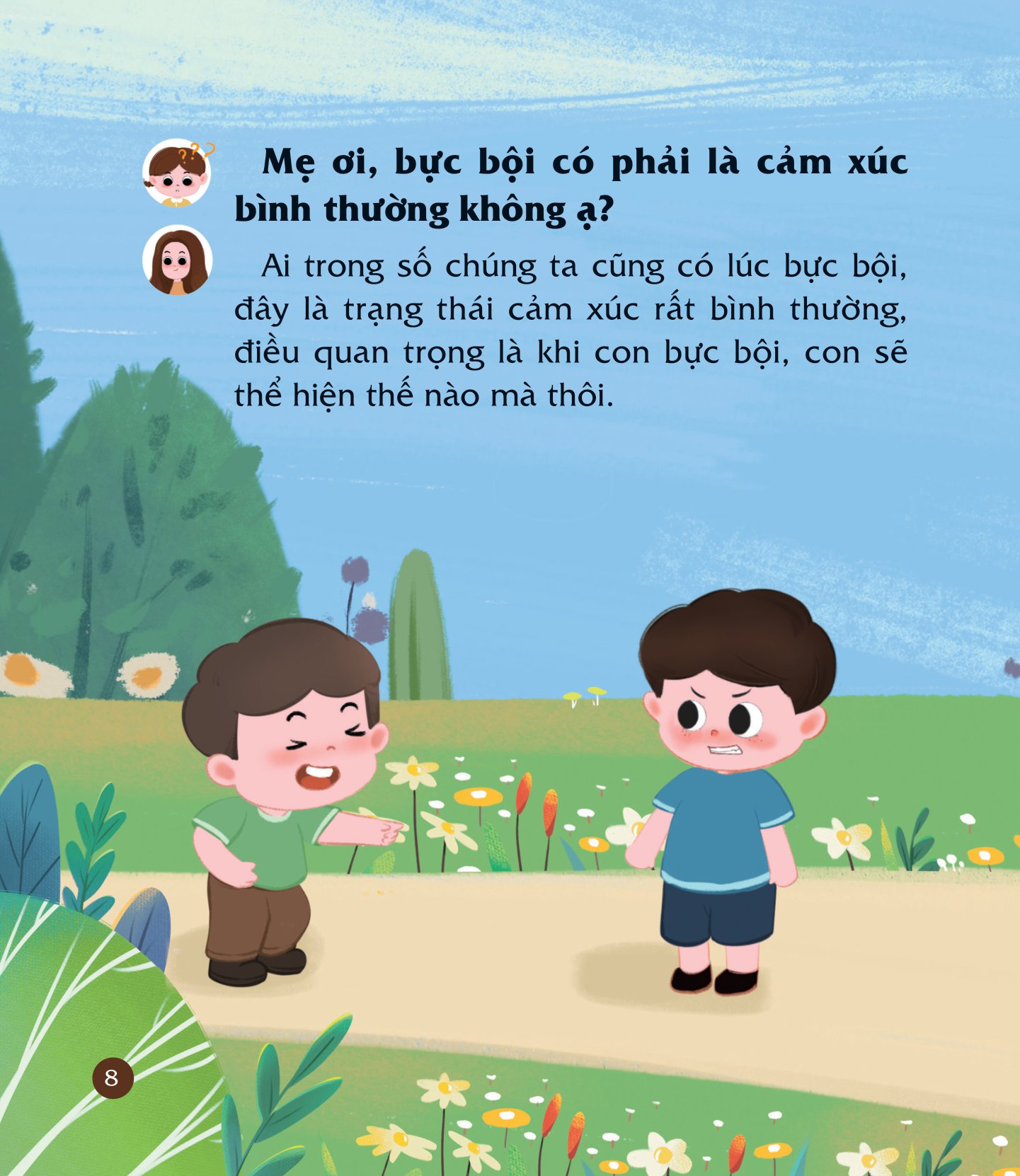 cùng con nuôi dưỡng cảm xúc tích cực - con không bực bội