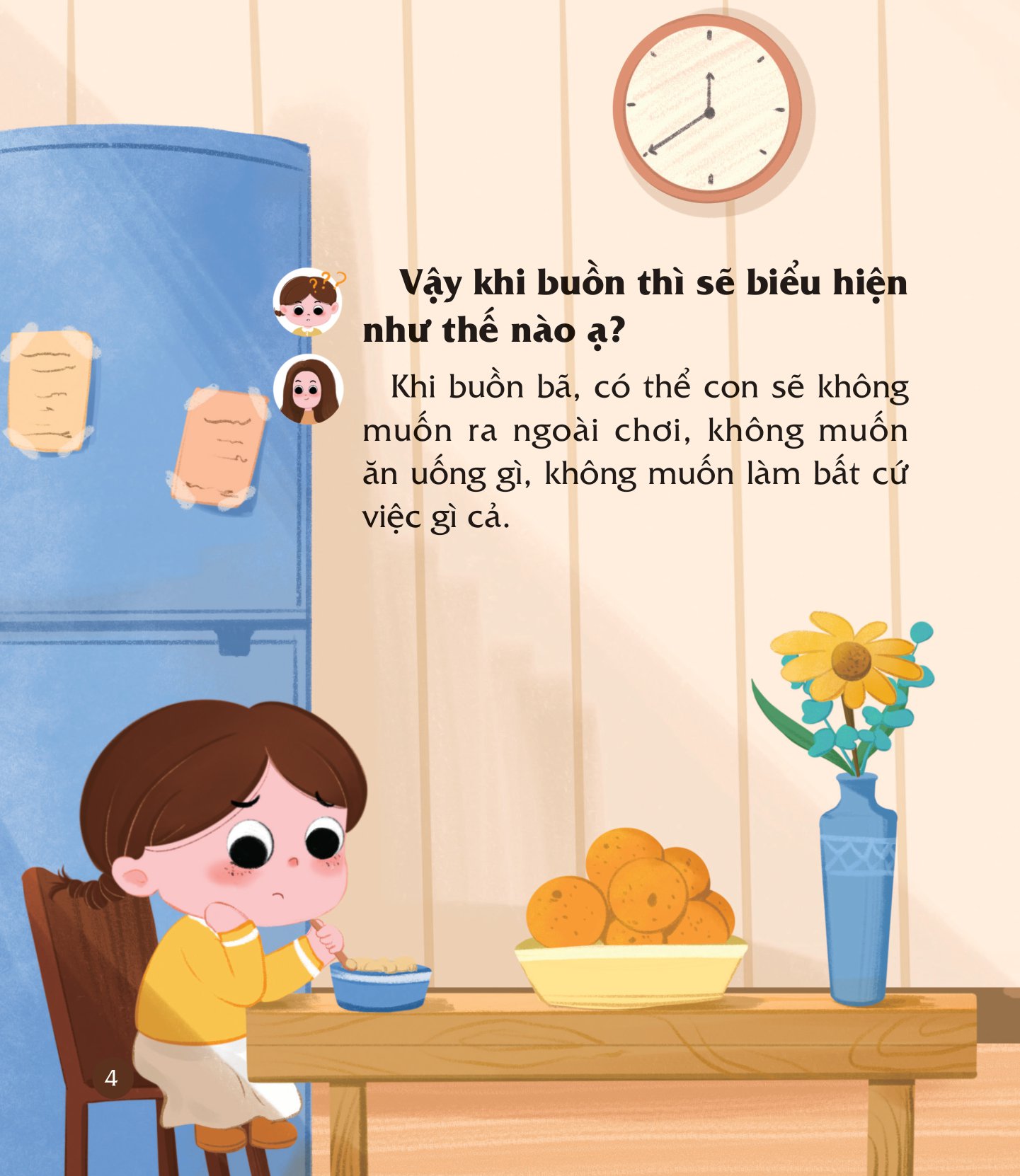 cùng con nuôi dưỡng cảm xúc tích cực - con không buồn bã