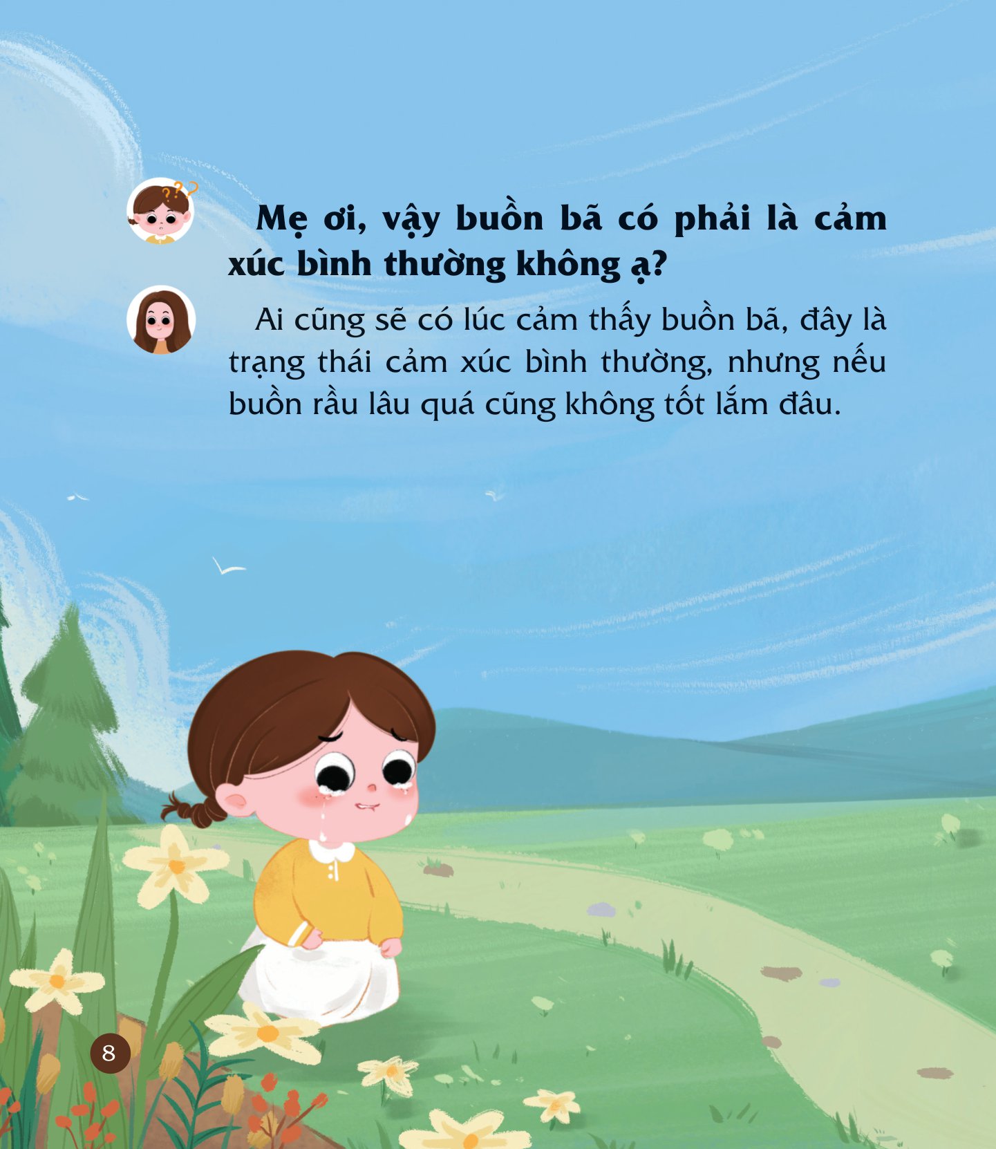 cùng con nuôi dưỡng cảm xúc tích cực - con không buồn bã