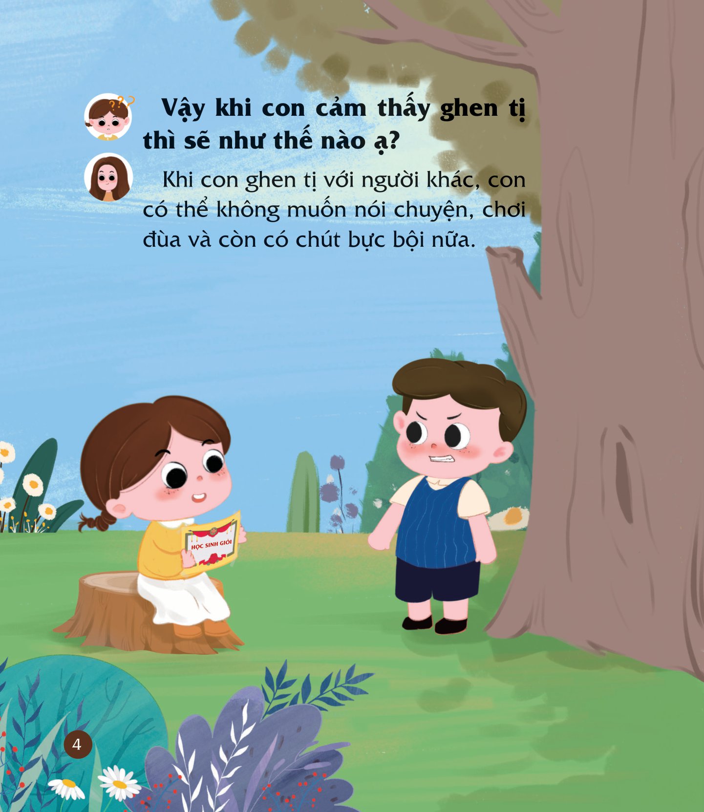 cùng con nuôi dưỡng cảm xúc tích cực - con không ghen tị