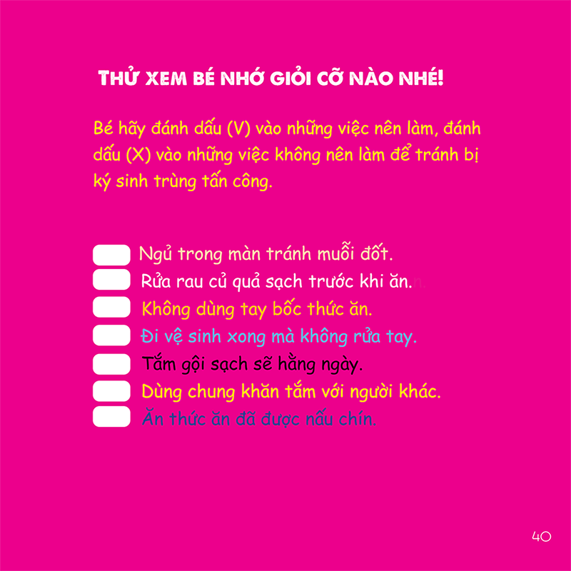 cùng con tự lập - phòng tránh ký sinh trùng