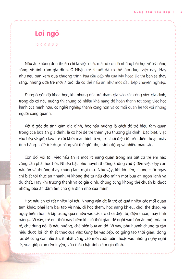 cùng con vào bếp
