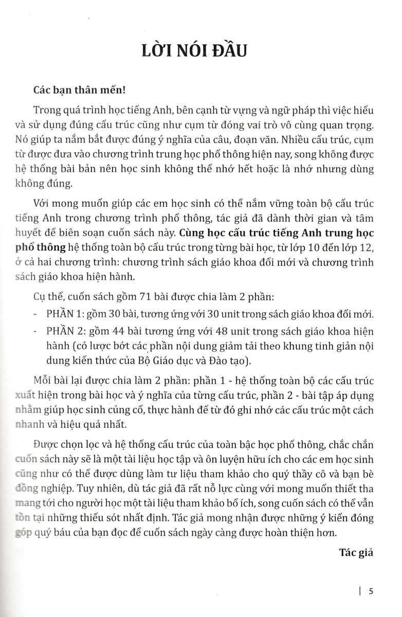 cùng học cấu trúc tiếng anh trung học phổ thông