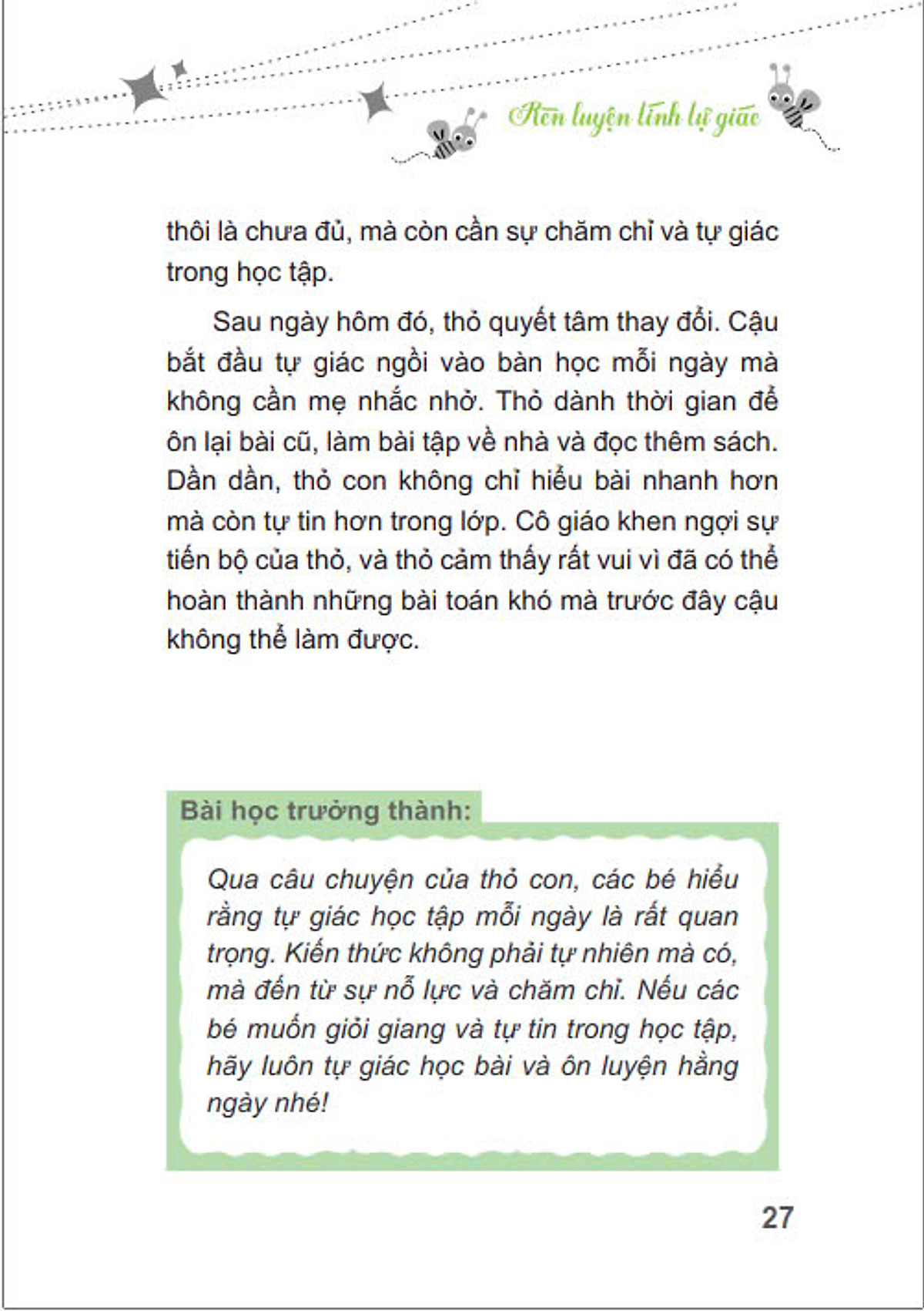 cùng trẻ lớn lên - rèn luyện tính tự giác