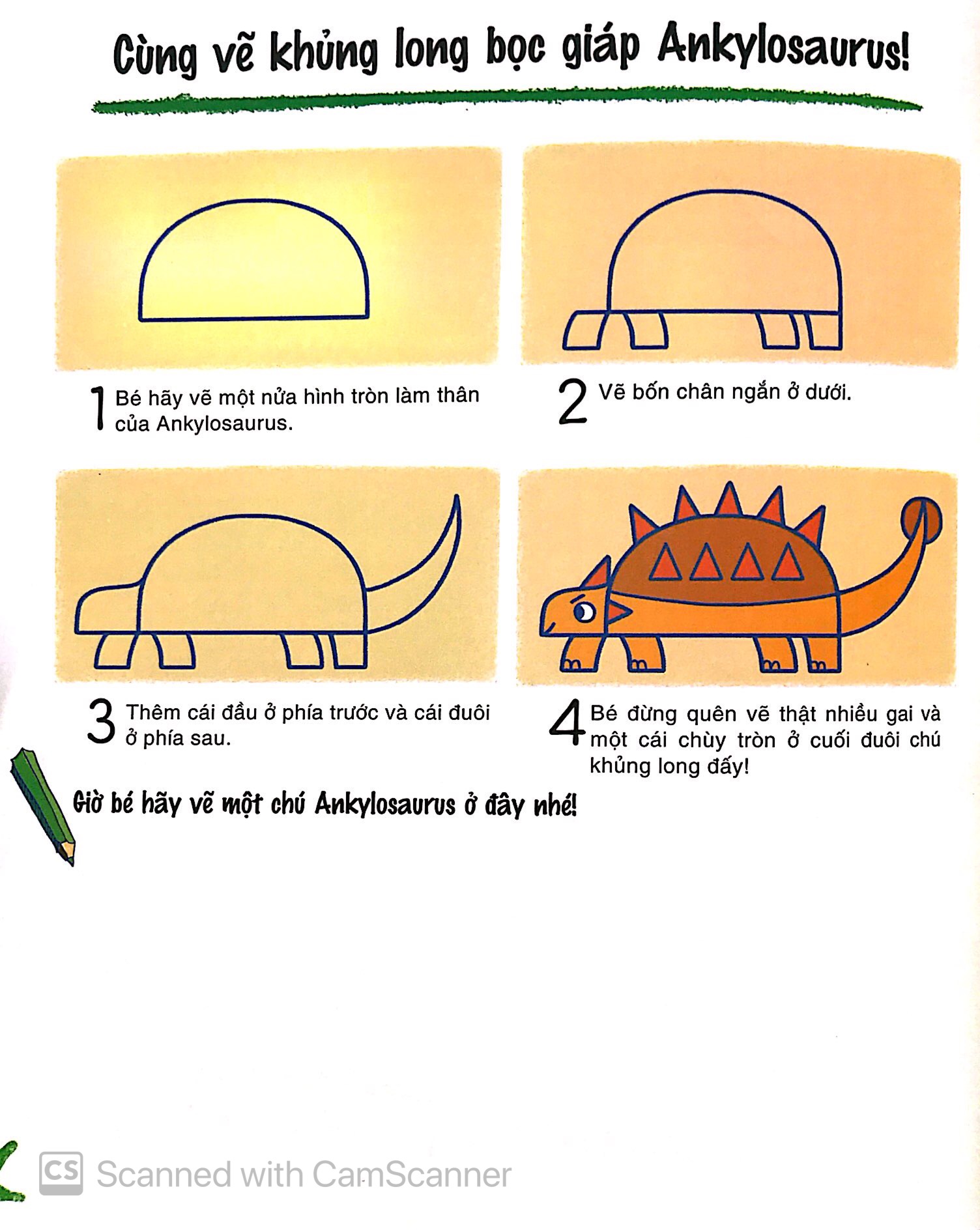 cùng vẽ khủng long các bước vẽ cơ bản - phát triển khả năng sáng tạo cho trẻ