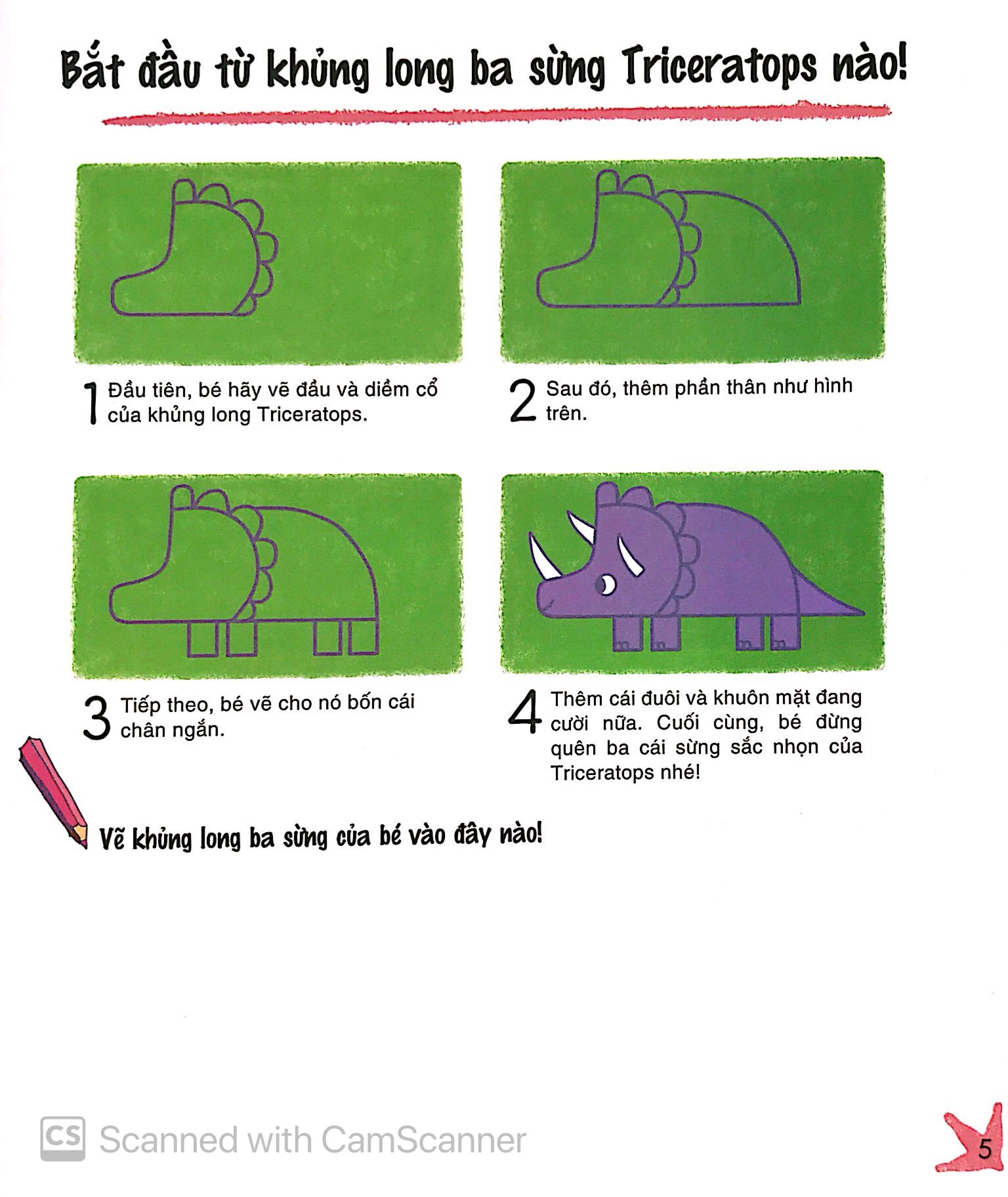 cùng vẽ khủng long các bước vẽ cơ bản - phát triển khả năng sáng tạo cho trẻ