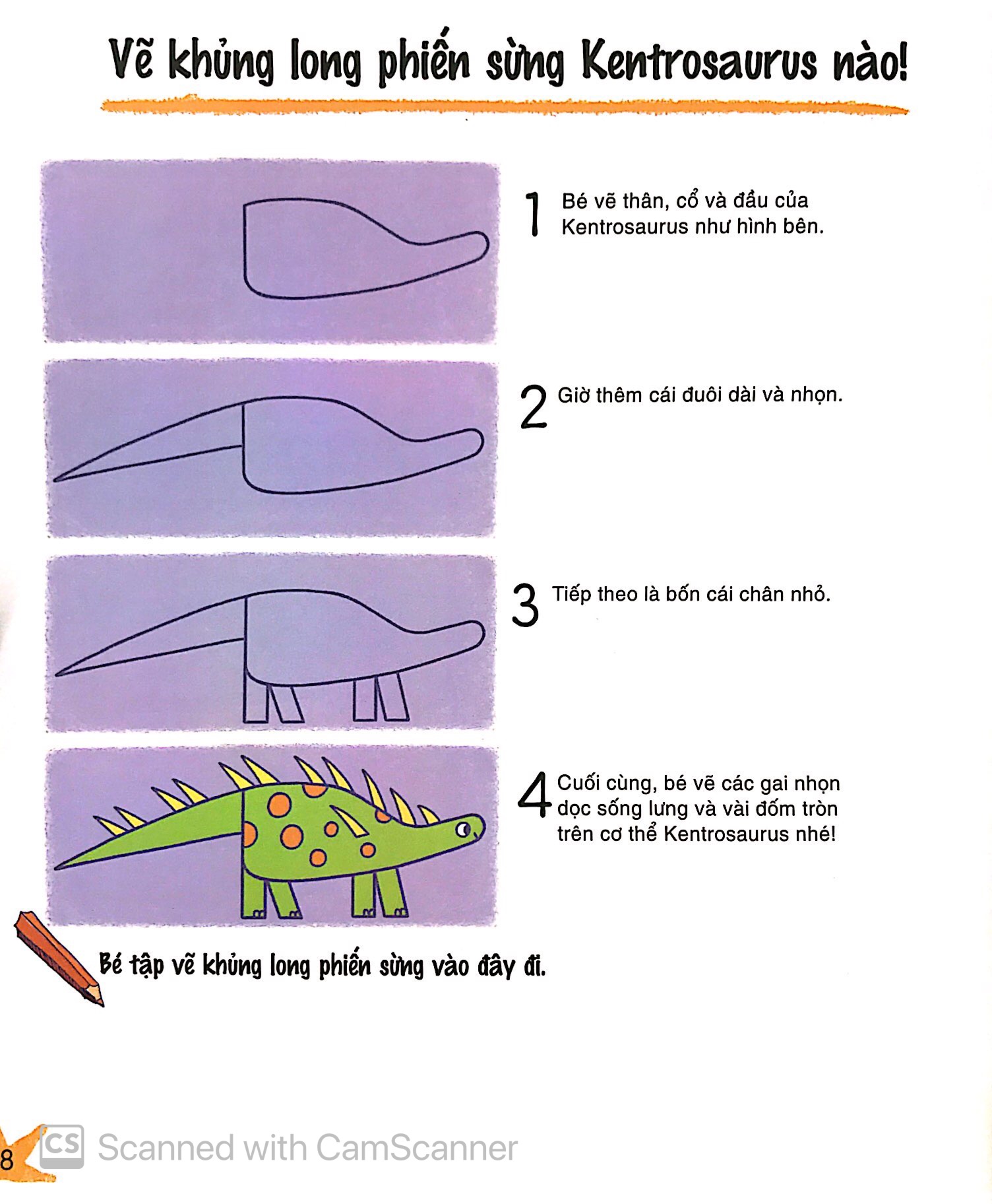 cùng vẽ khủng long các bước vẽ cơ bản - phát triển khả năng sáng tạo cho trẻ
