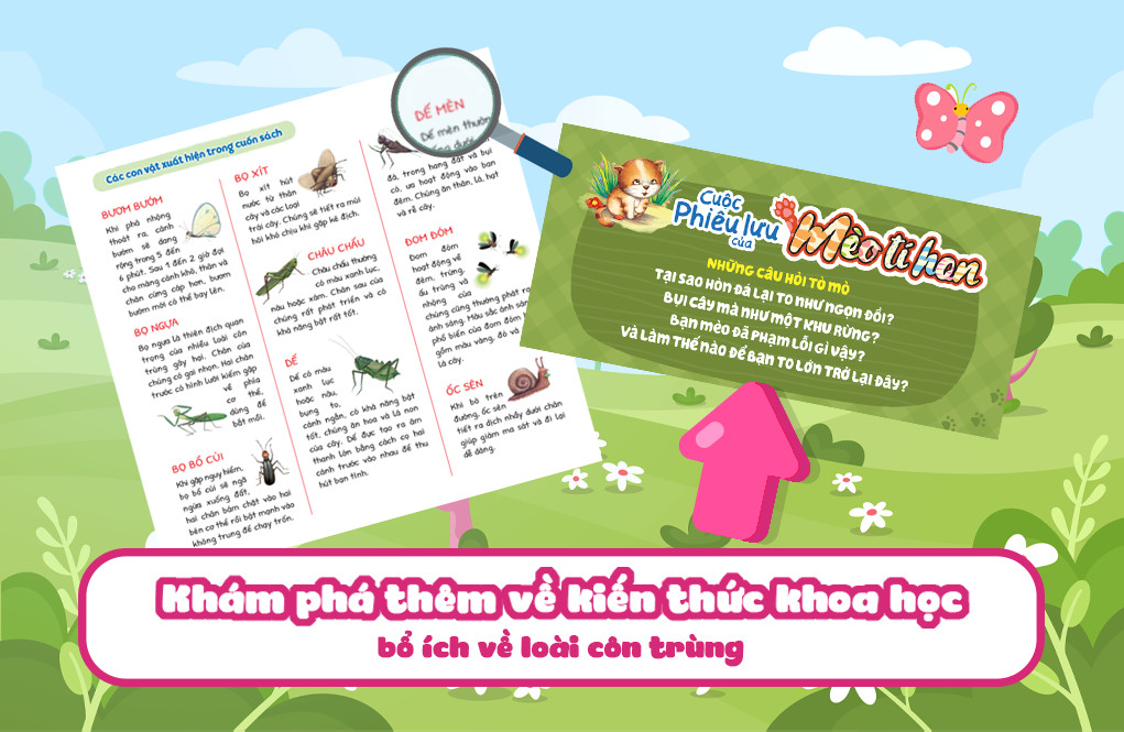 cuộc phiêu lưu của mèo tí hon - trên bãi cỏ