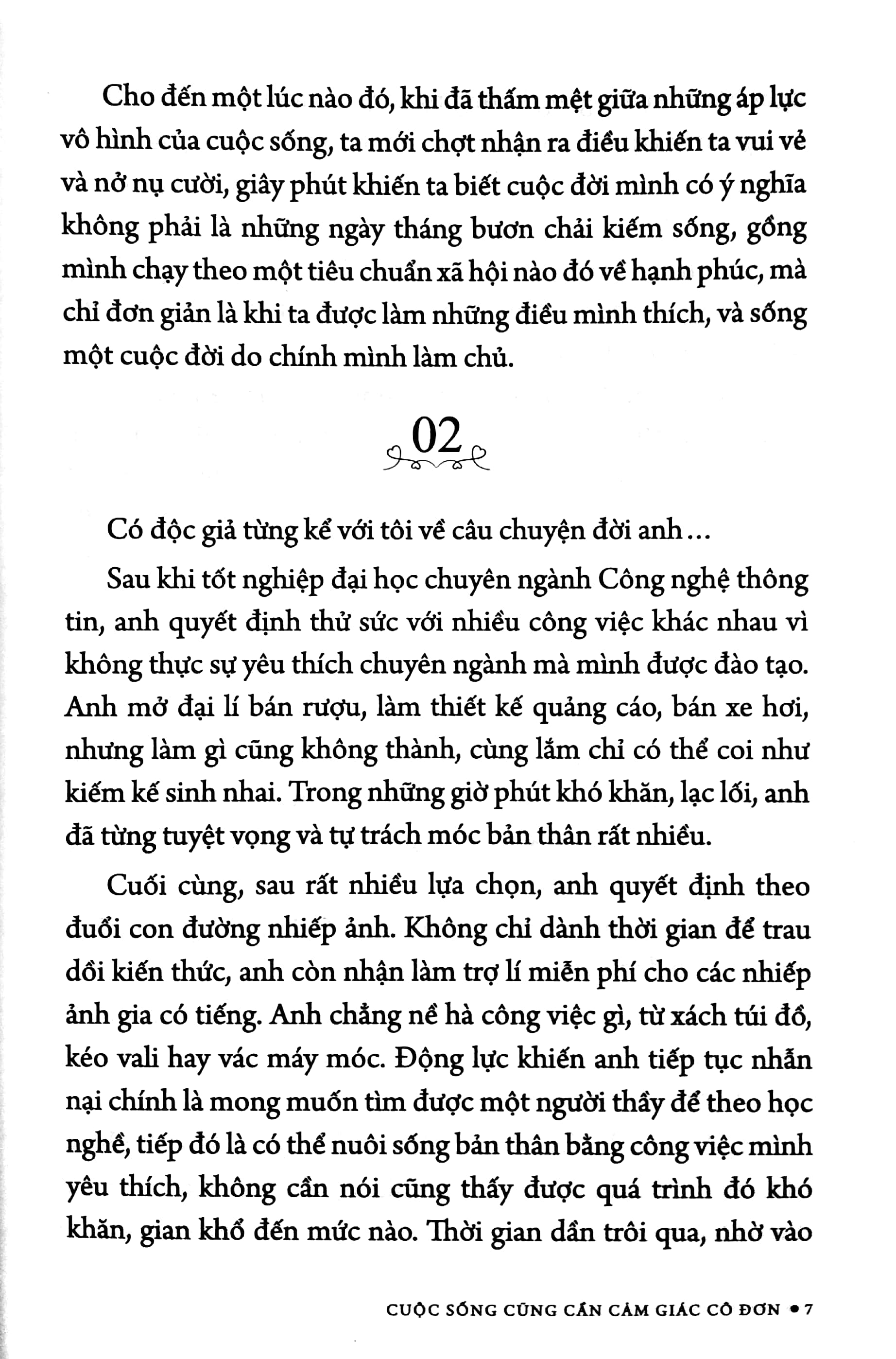 cuộc sống cũng cần cảm giác cô đơn