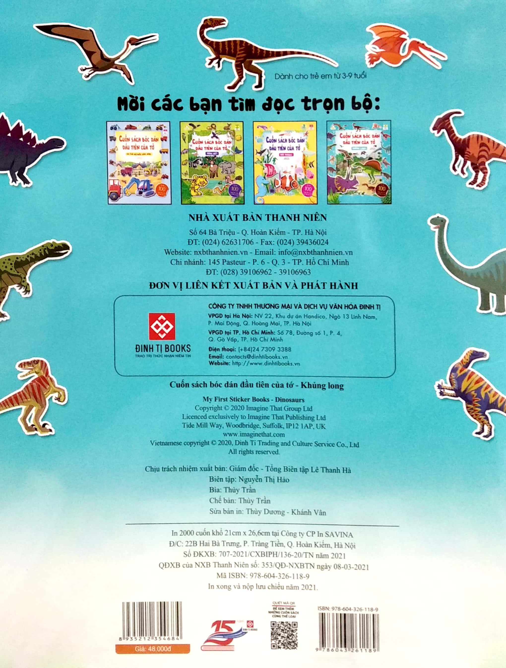 cuốn sách bóc dán đầu tiên của tớ - khủng long