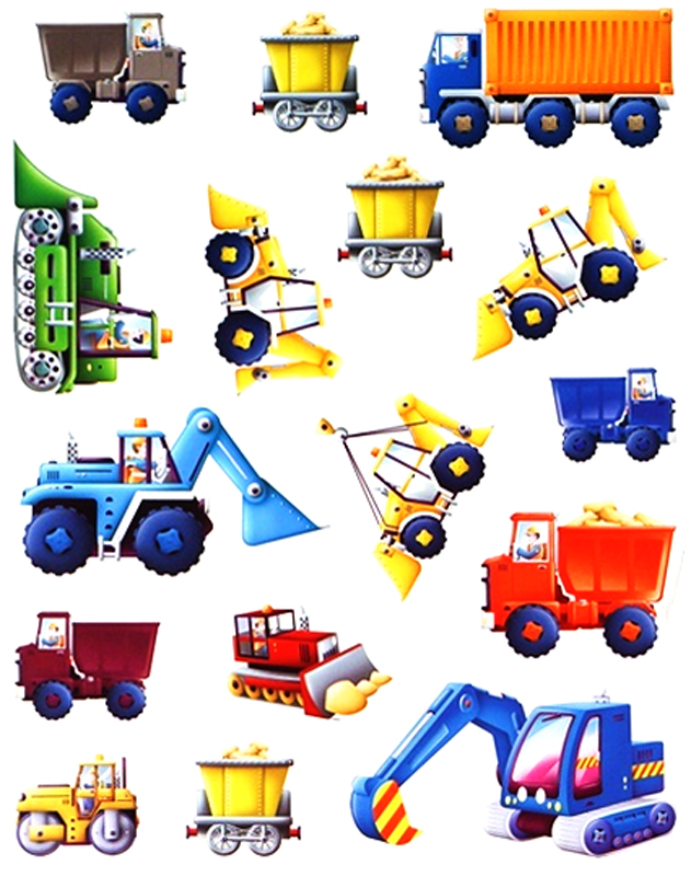 cuốn sách bóc dán đầu tiên của tớ - xe tải và máy xúc đào