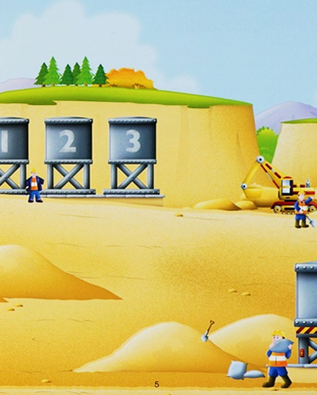 cuốn sách bóc dán đầu tiên của tớ - xe tải và máy xúc đào