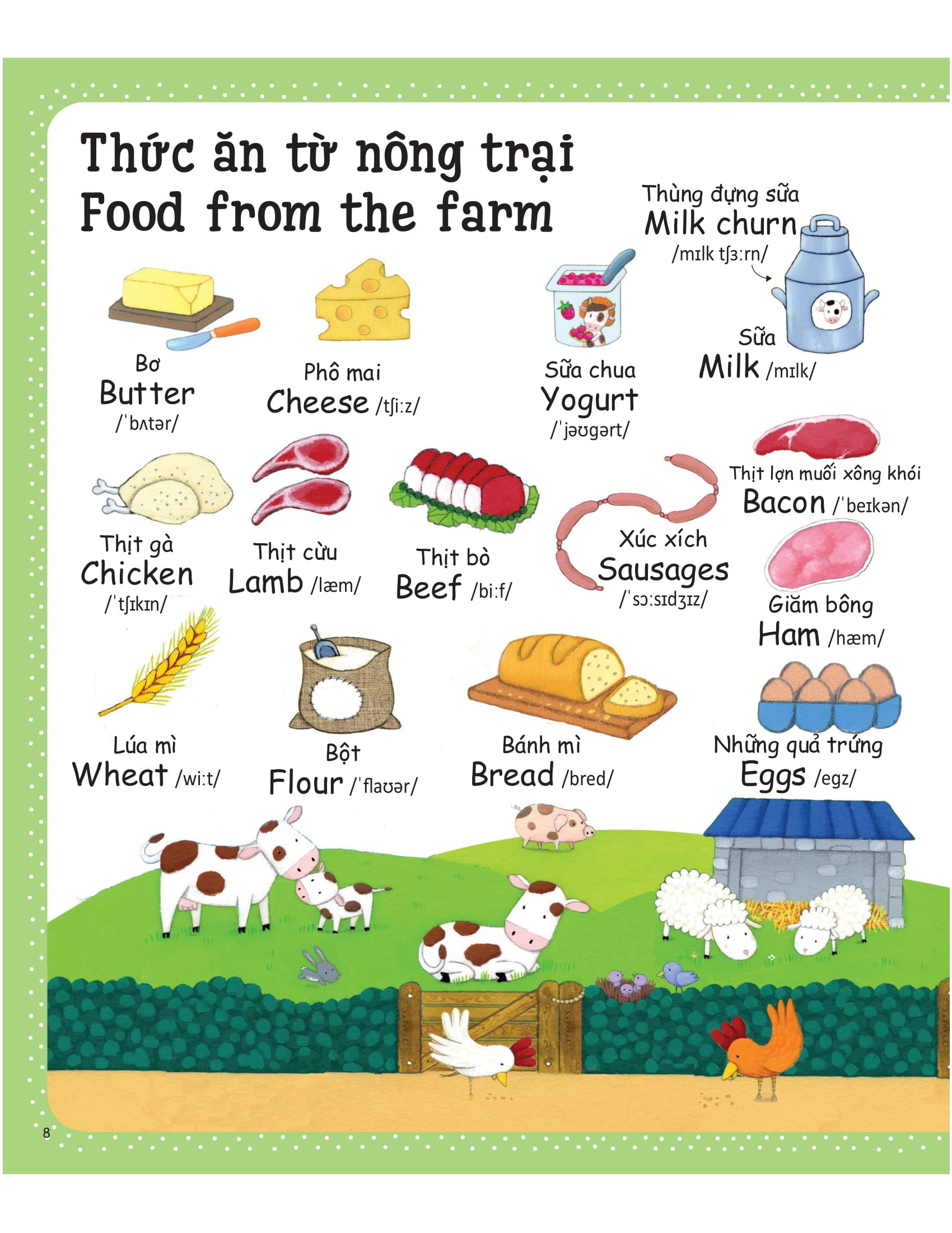 cuốn sách từ vựng đầu tiên của tôi - my first word book- nông trại - farm