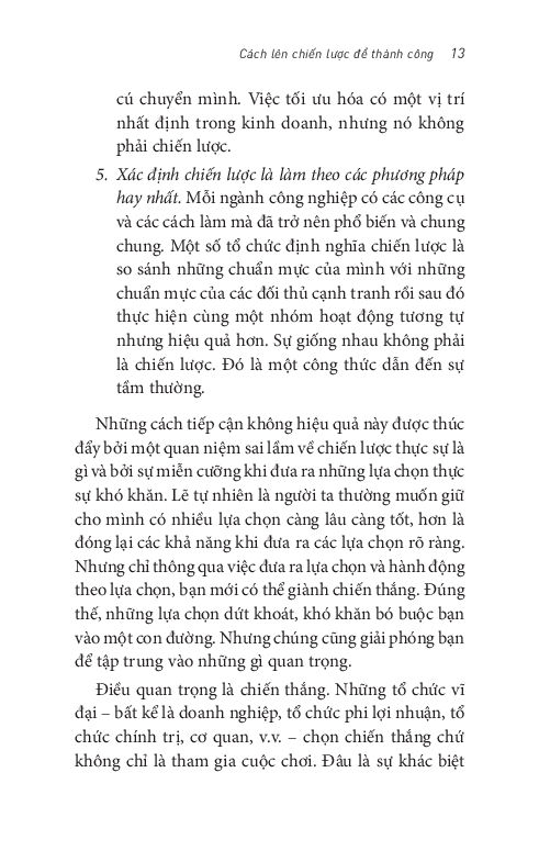 đã chơi phải thắng - cách xây dựng chiến lược thành công