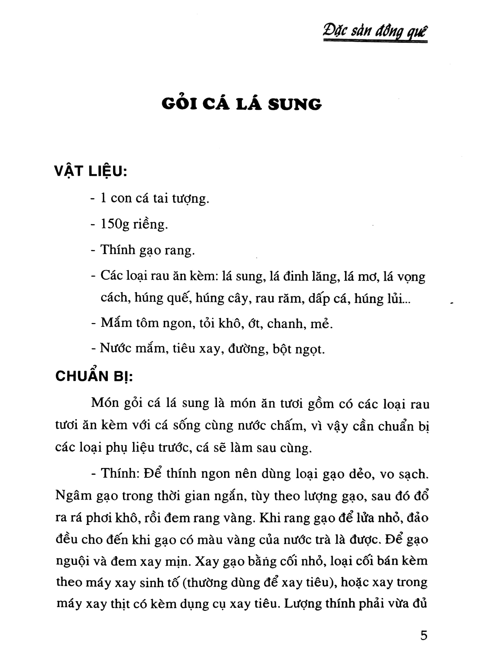 đặc sản đồng quê